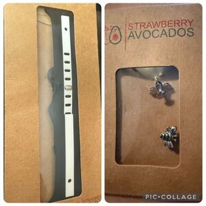 Black and White Smartwatch Band with bee decoration 41mm